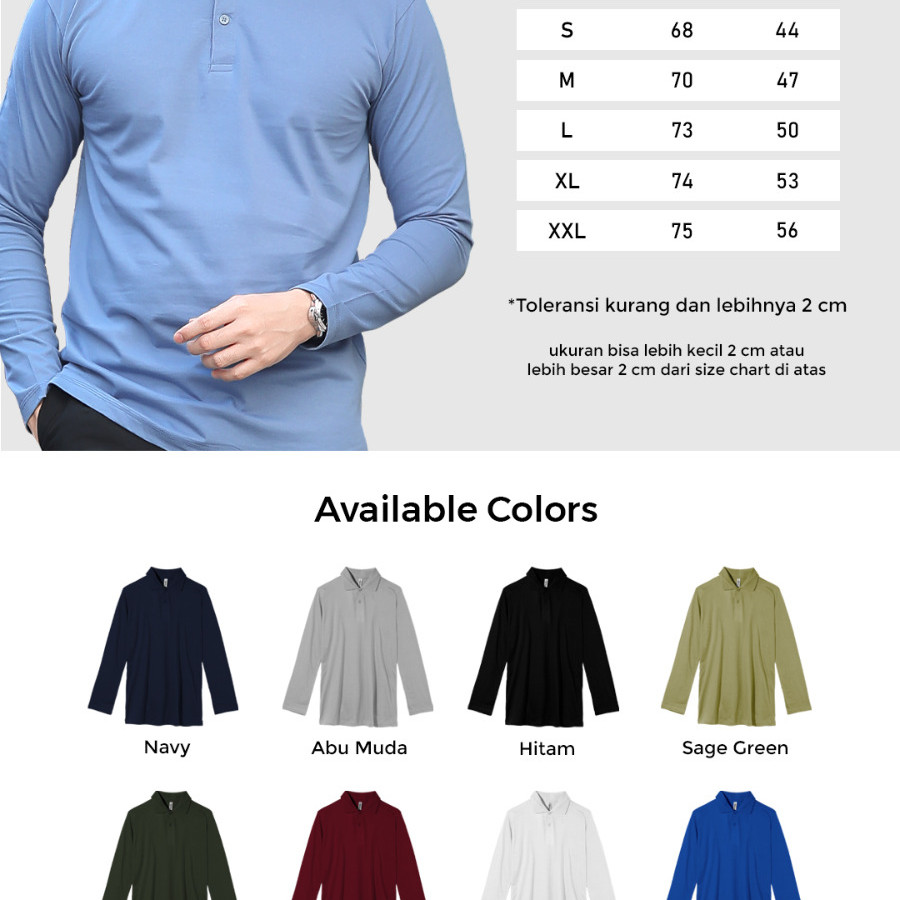 Kaos Polo Kerah Shirt Lengan Panjang GAU