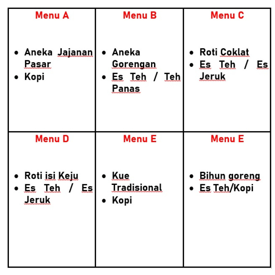Paket Snack - Menu A
