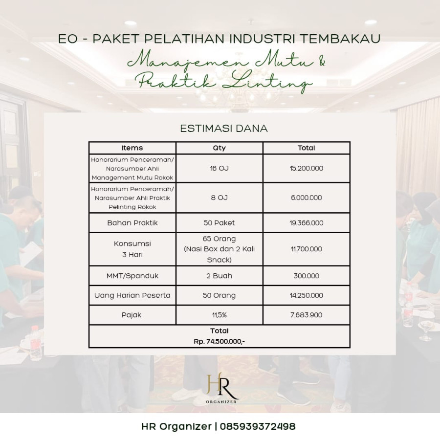 EO - Pelatihan Industri Tembakau - utama