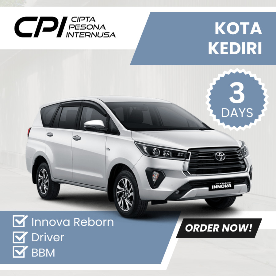Sewa Kendaraan Innova Reborn+Driver+BBM Tujuan Kota Kediri 3 Hari
