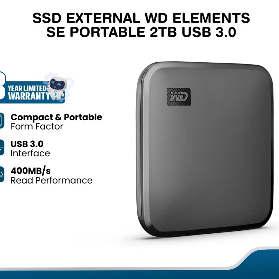 SSD External WD Elements SE Portable 2TB USB 3.0