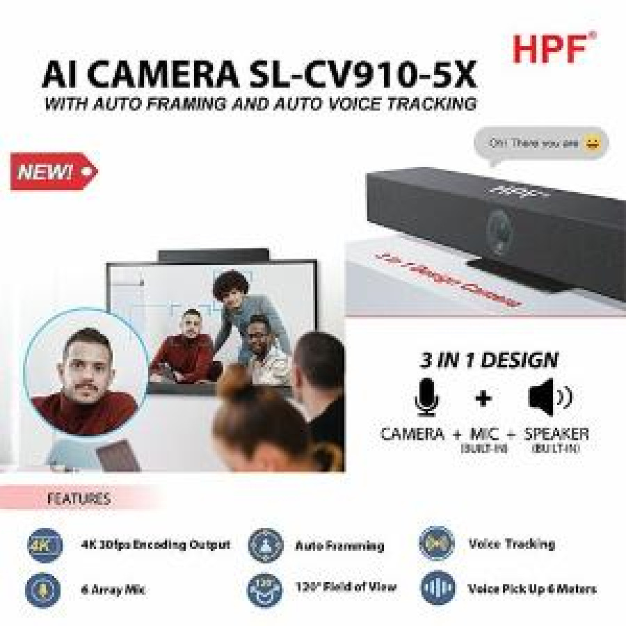 HPF AI Camera SL-CV910-5X (Auto Framing & Auto Voice Tracking)
