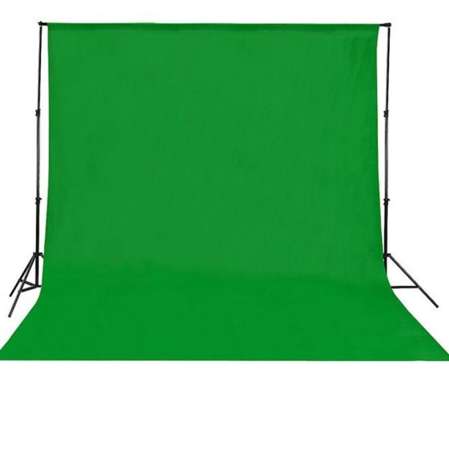 Background Polos Warna Hijau 3 Meter x 2 Meter + Stand Telescopic