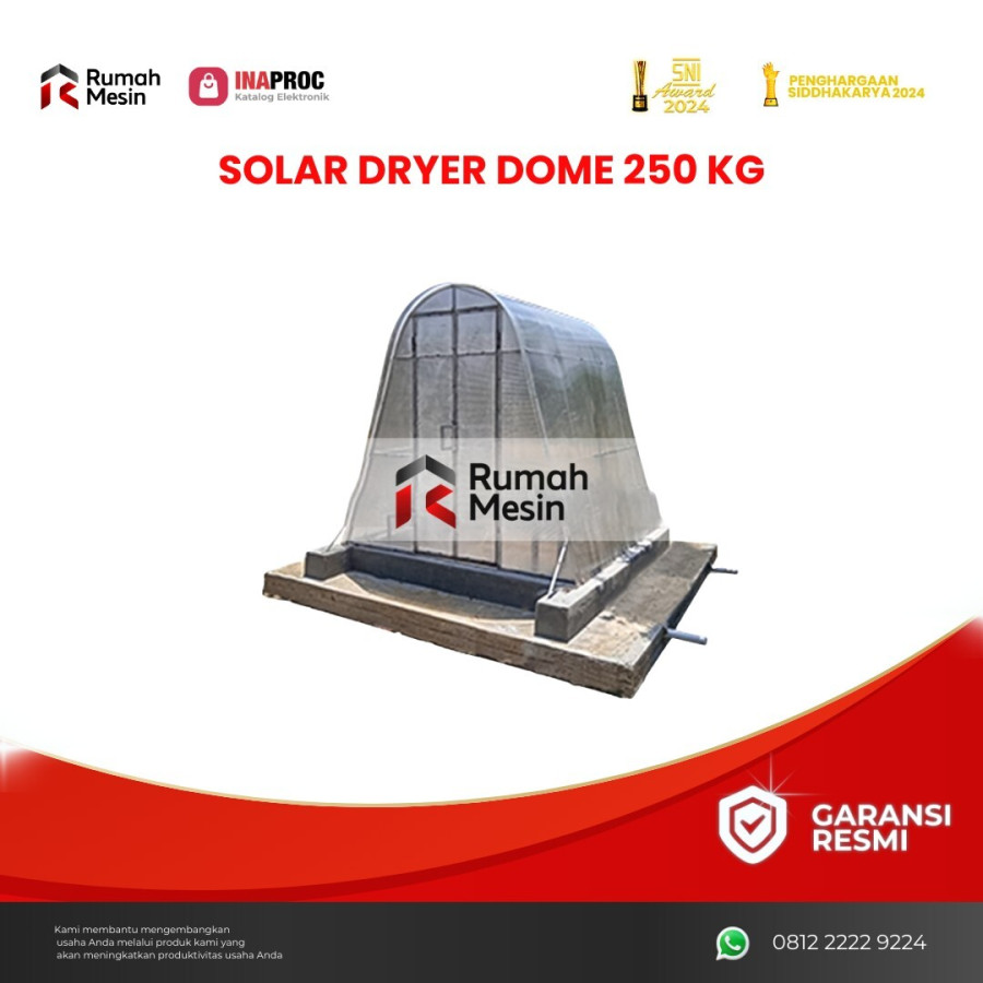 Solar Dryer Dome 250 Kg - depan