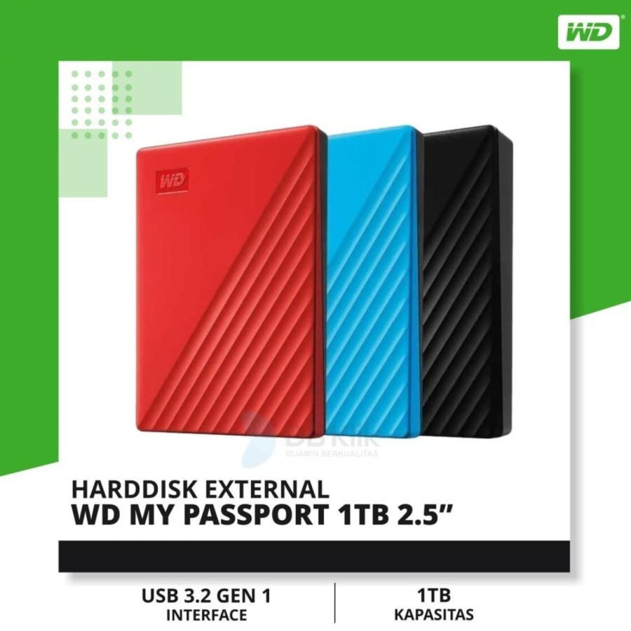WD My Passport Hardisk External 1TB USB-A 3.0 - utama
