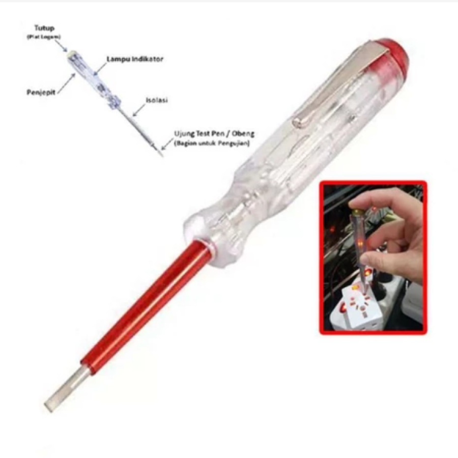Obeng TESPEN Listrik Test Pen Min Minus Cek Periksa Daya Arus Tegangan