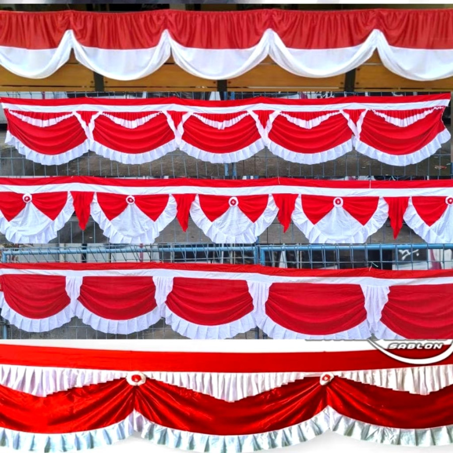 Bendera Merah Putih Rumbai Polos - utama