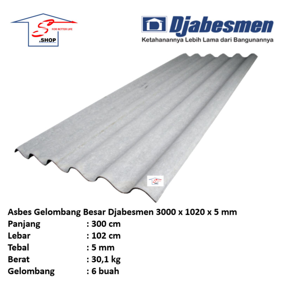 Atap Asbes Gel Besar Djabesmen