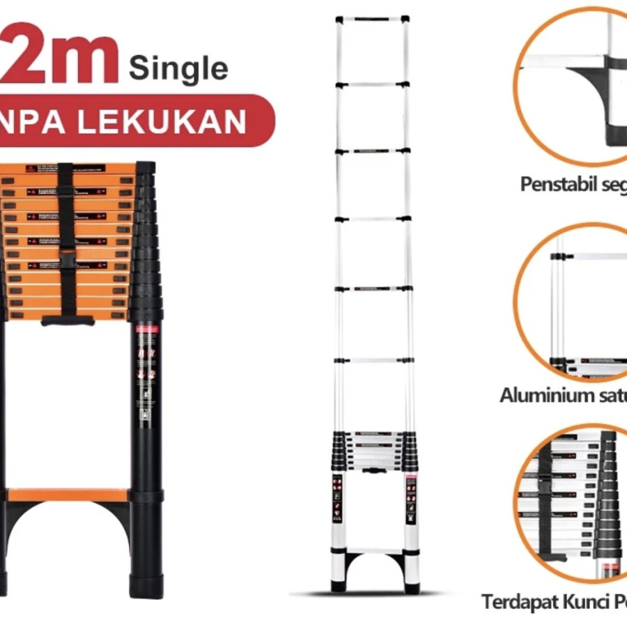 Tangga Teleskopik Single Ladder - samping