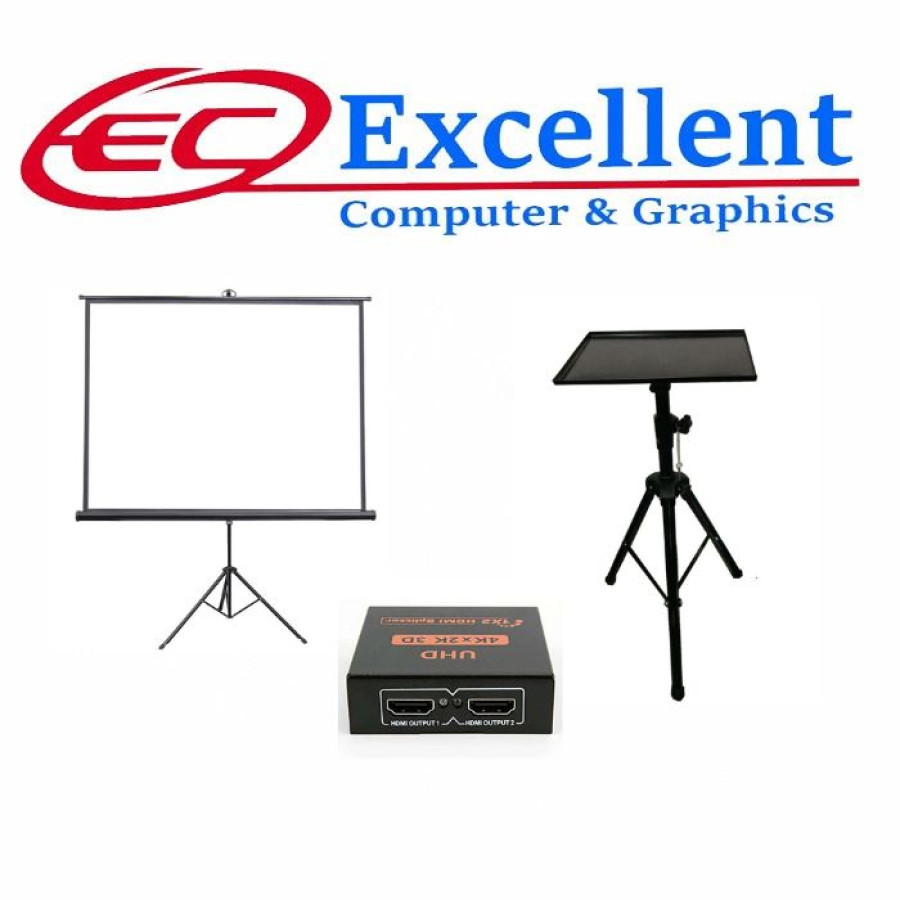 Paket Screen Tripod, Tripod lcd projector, Hdmi Spliter