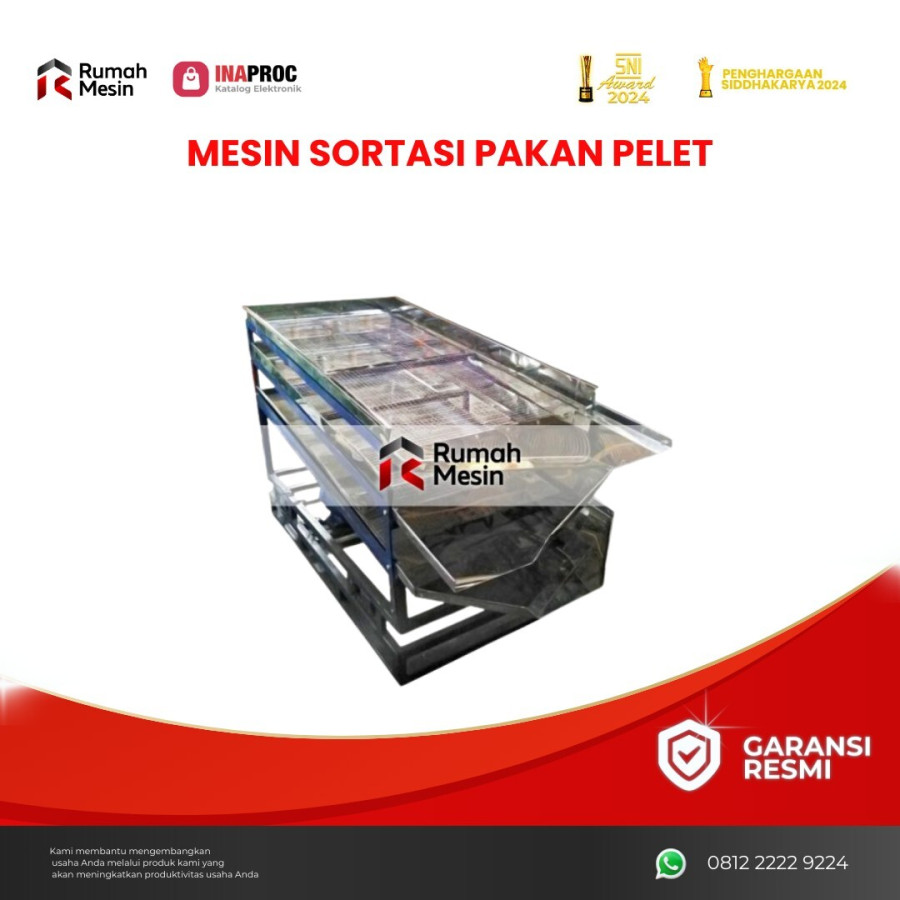 MESIN SORTASI PAKAN PELET - depan