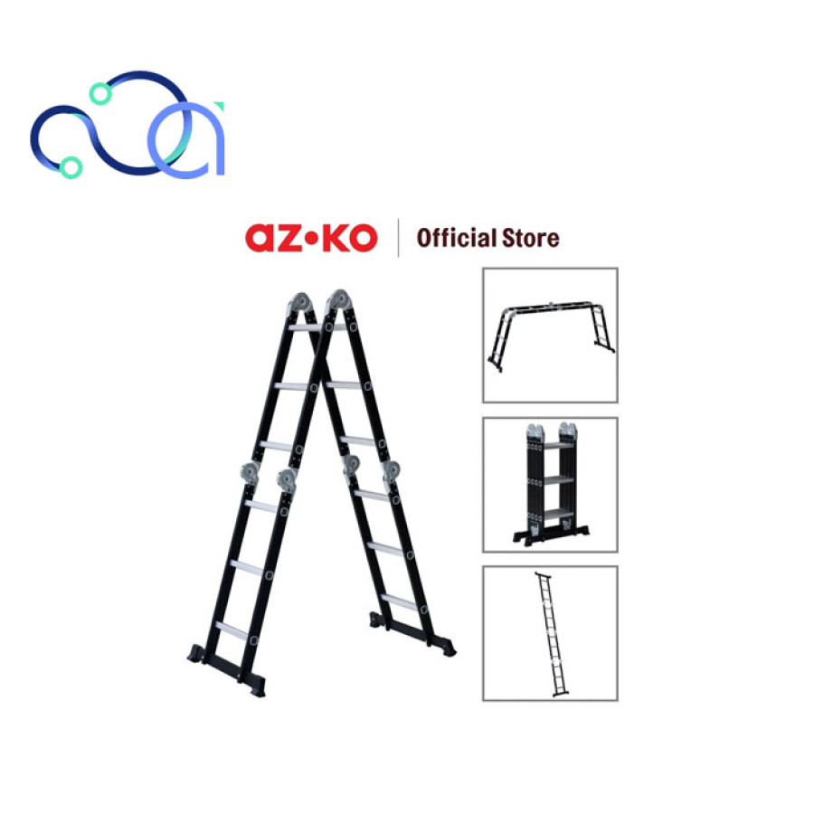 KRISBOW 3 MTR TANGGA LIPAT ALUMINIUM STEEL 4X3 STEP