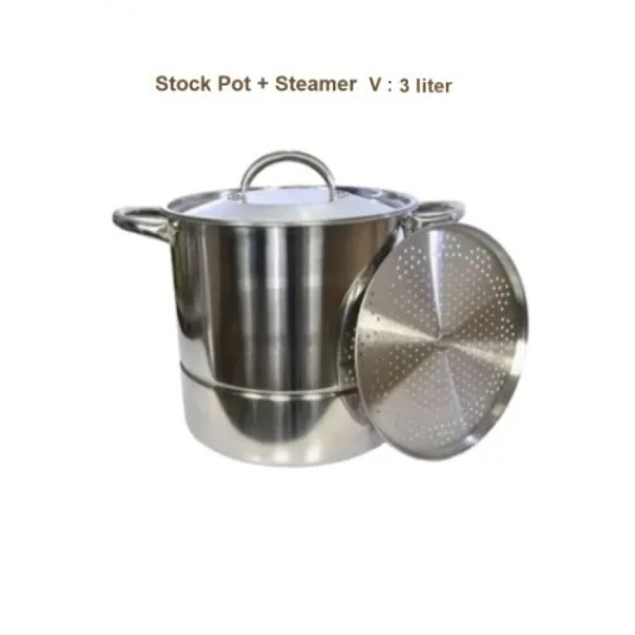 Panci Stockpot Steamer Stainless Steel 304 tebal