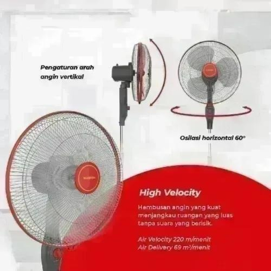 Kipas Angin Maspion EX-1611 SX STAND FAN - samping