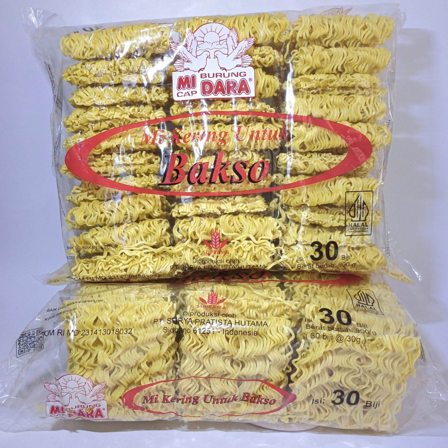 Mie Kuning BURUNG DARA Mie Bakso 30 Pcs/Pack