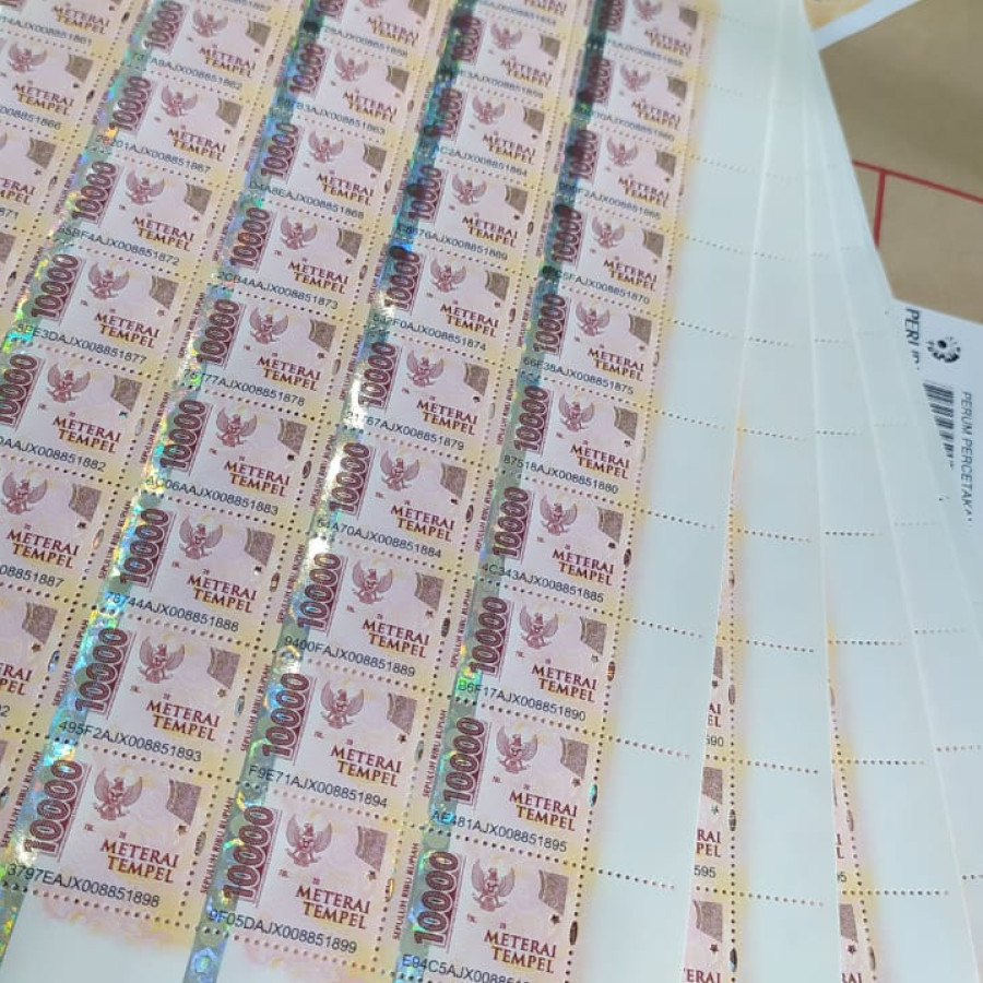 Meterai Tempel 10.000 Spesifikasi: Isi 50 Pcs