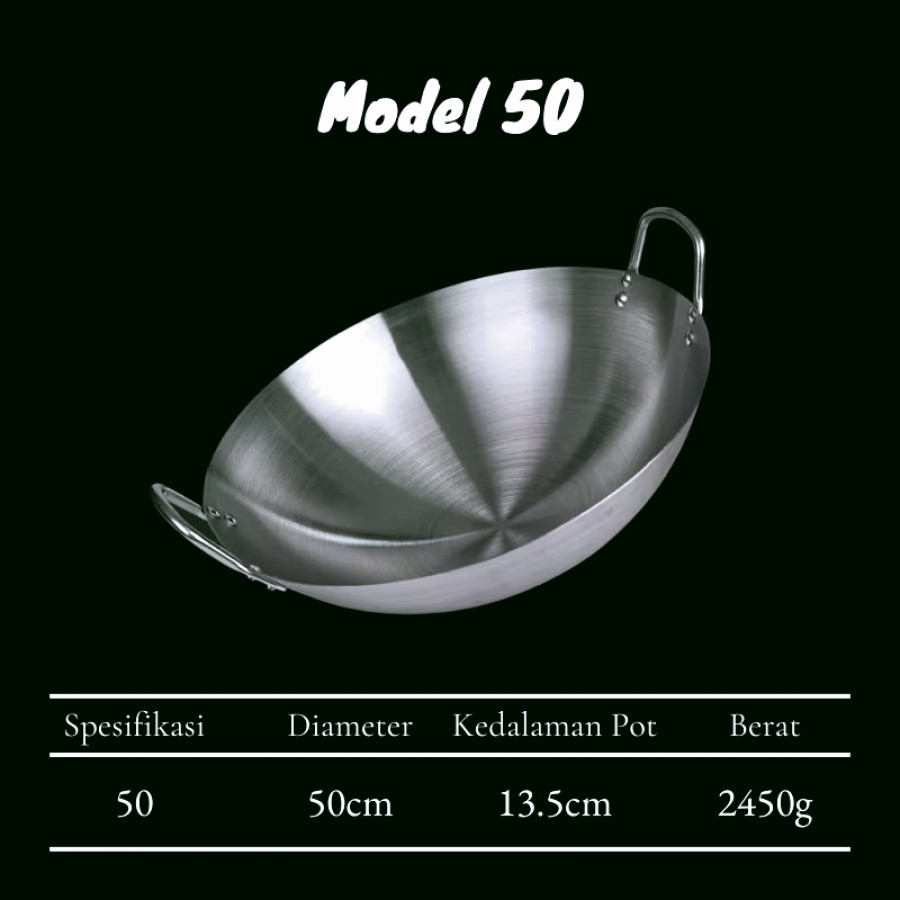Wajan stainless anti lengket 50 cm
