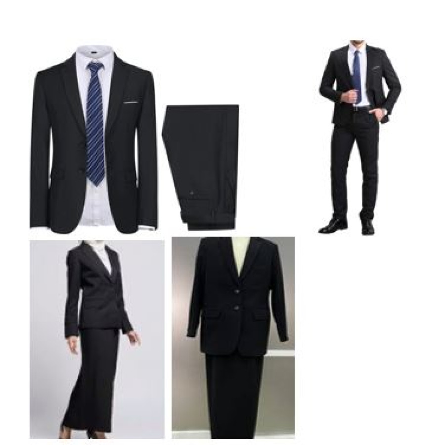 Setelan Jas Wool Super (Hitam) - depan