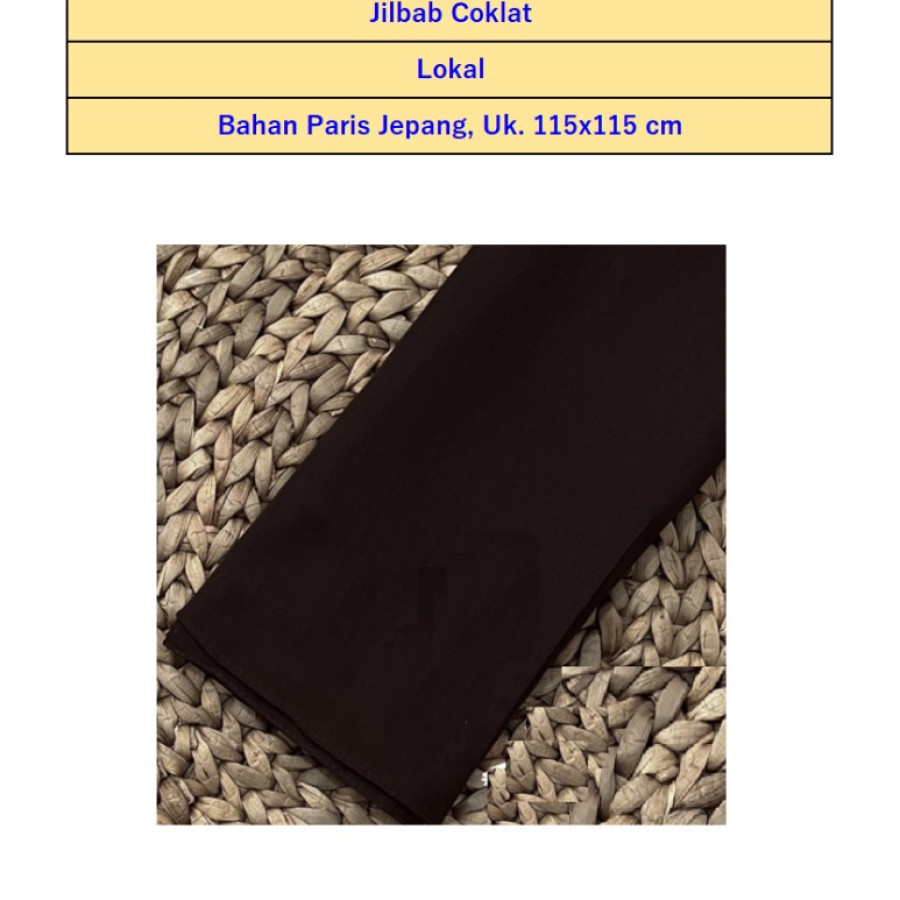 Jilbab Segiempat Coklat