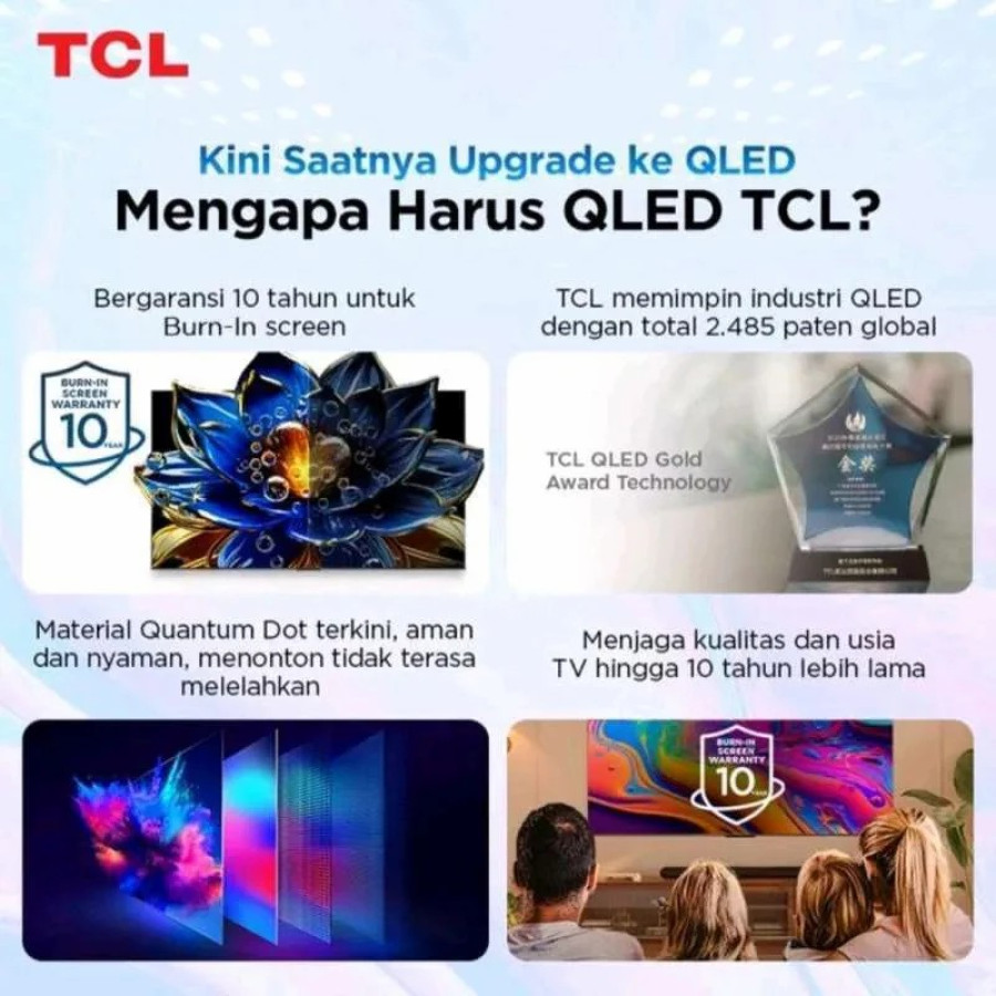 TCL QLED TV 50 Inch / 50" S5K SMART GOOGLE TV 2K FHD HDR 10 Dolby Audio 50S5K - depan