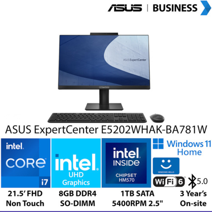 ASUS AIO E5202WHAK-BA781W i7/UMA/8/ H1TB/ W11H/ 3YOS