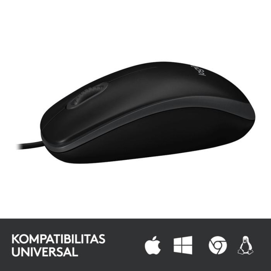 Mouse Logitech B100 (Cable) - depan