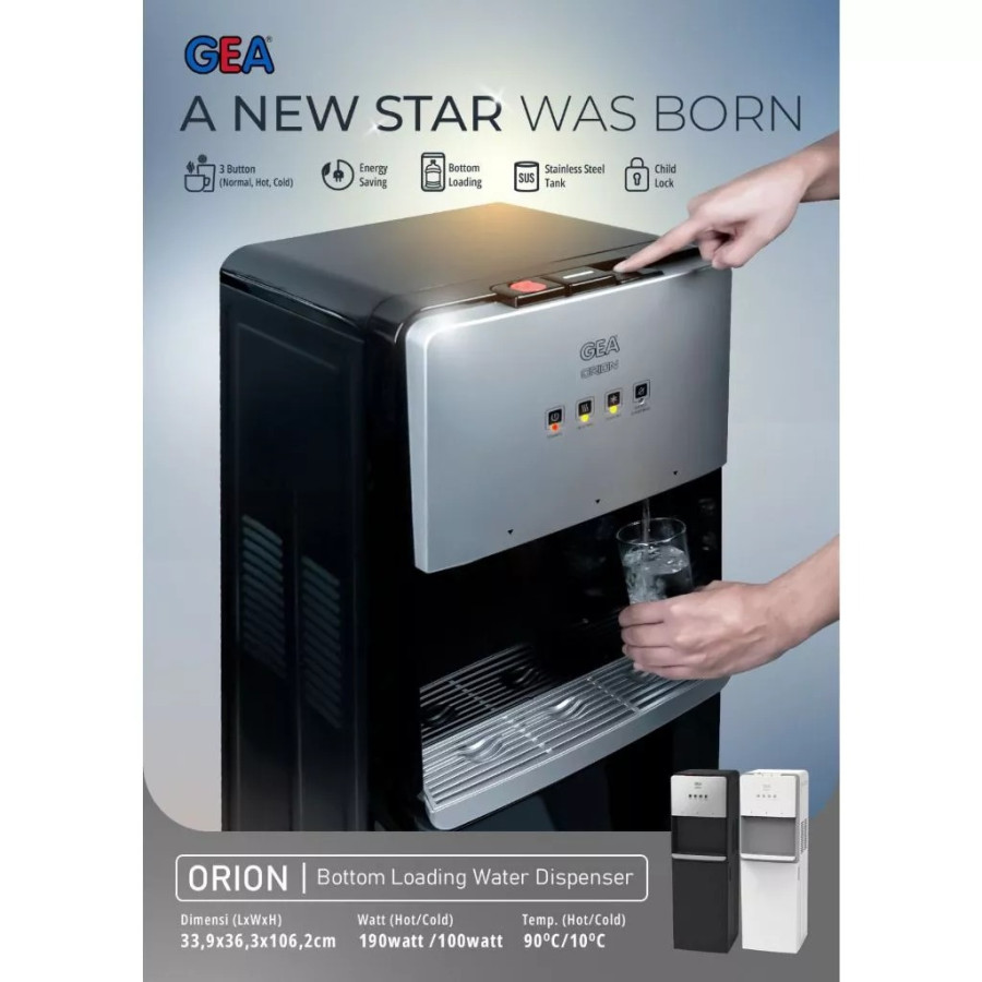 Water Dispenser GEA Orion Bottom Loading - utama