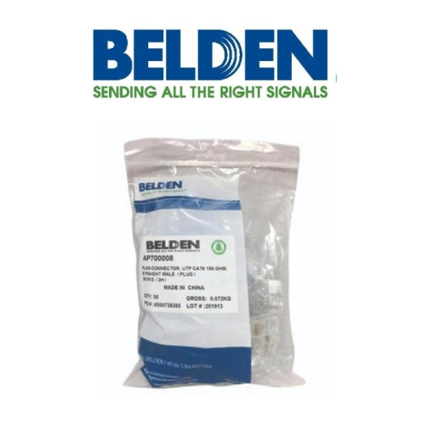 CONNECTOR RJ45 BELDEN CAT 6 (1PACK = 50PCS)