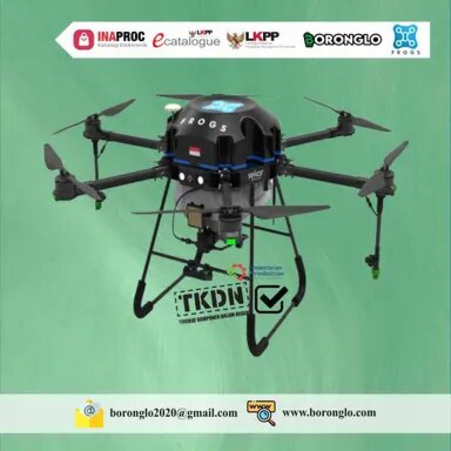 PAKET DRONE SPRAYER PERTANIAN MENDUKUNG QUICK WIN INTENSIFIKASI 20L - PRO (4 BATERAI) PLUS TANKI SPREADER 20KG DAN SPREADER SYSTEM + GENSET 7 KVA