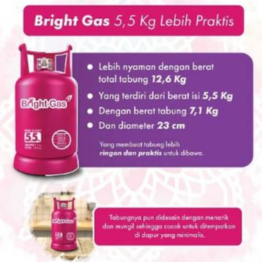 Tabung Gas Elpiji 5.5 Kg Warna PINK - detail