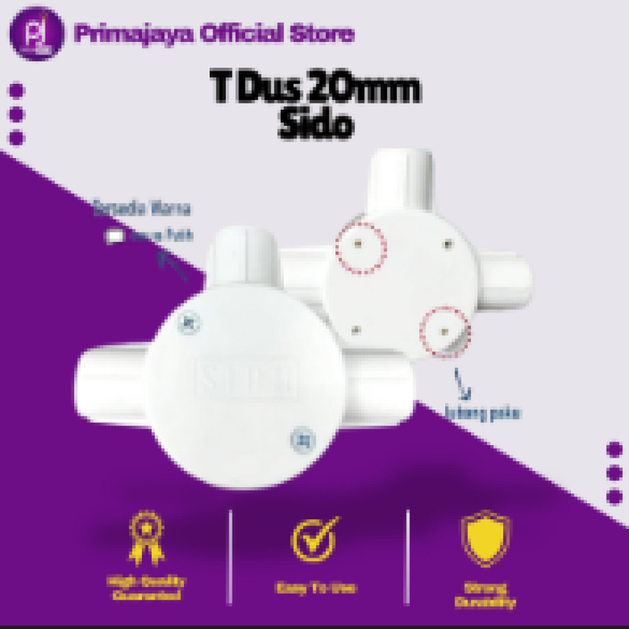 T-Dus merk sido putih 20mm