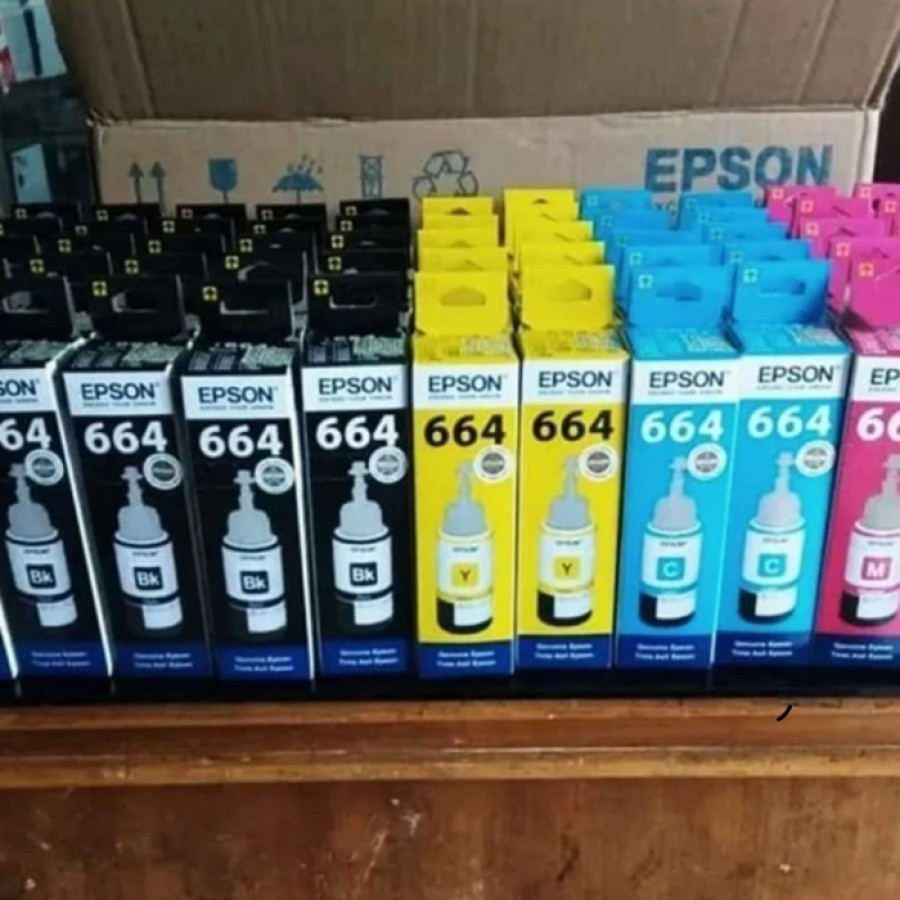 TINTA PRINTER EPSON T664 Cyan/Magenta/Yellow - depan