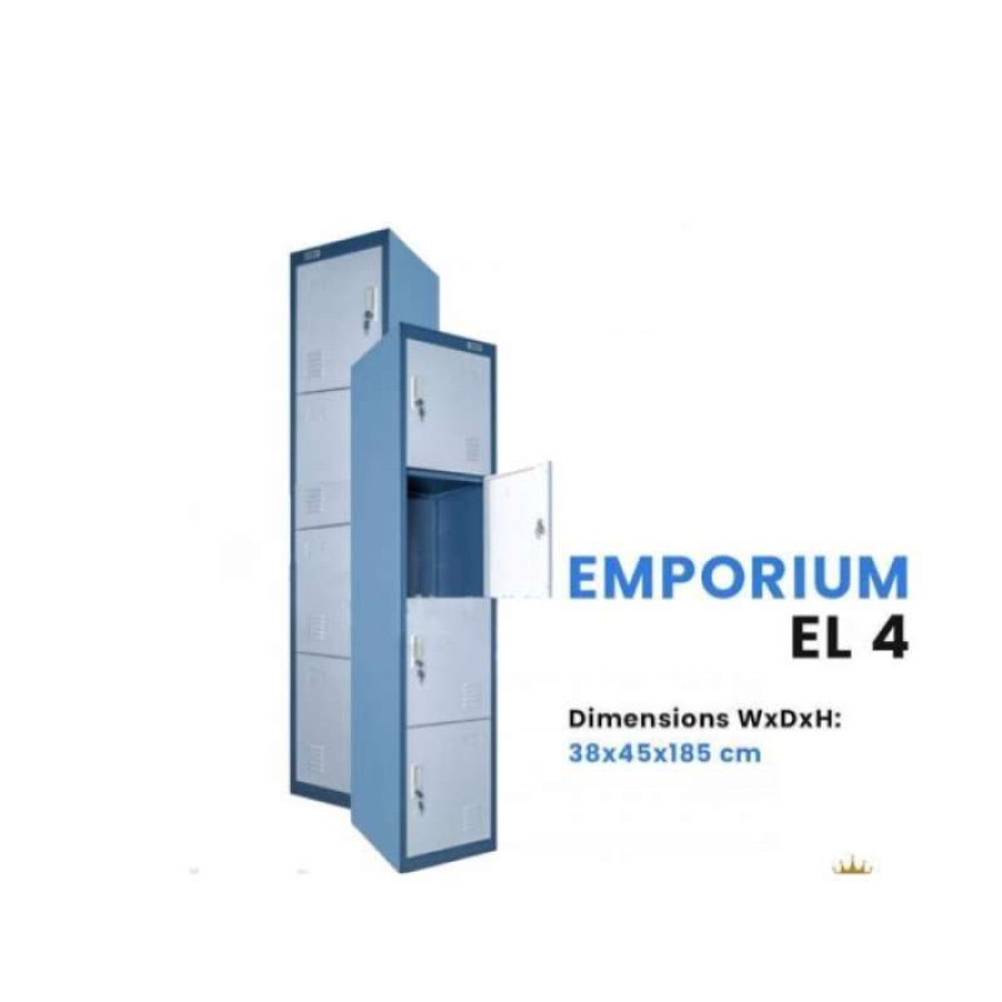 Emporium Lemari Arsip Plat Filling Cabinet EL 4 Locker Besi 4 pintu - depan