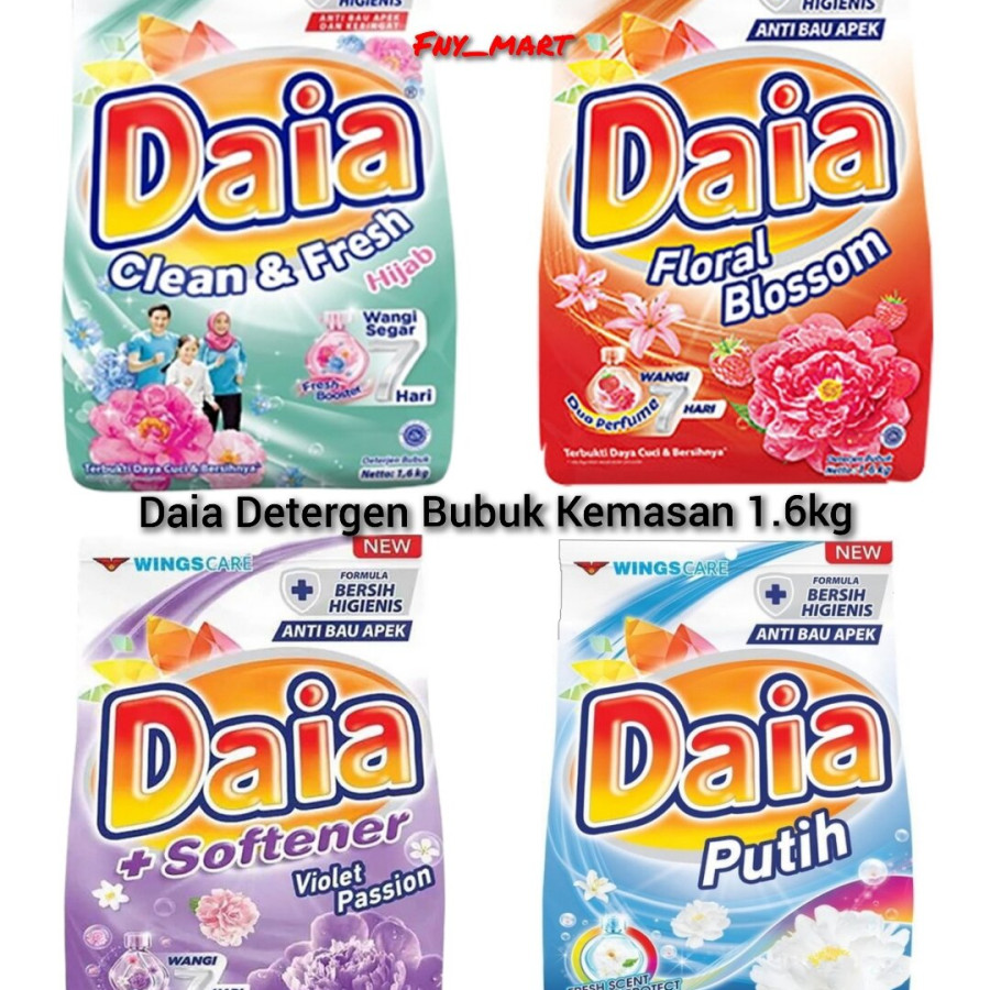 DETERGENT DAIA BUNGA BAG 1.6KG - 60389 8998866603898