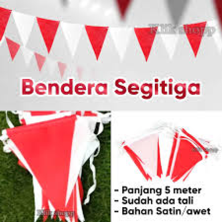 Bendera Segitiga Merah Putih Bahan Kain