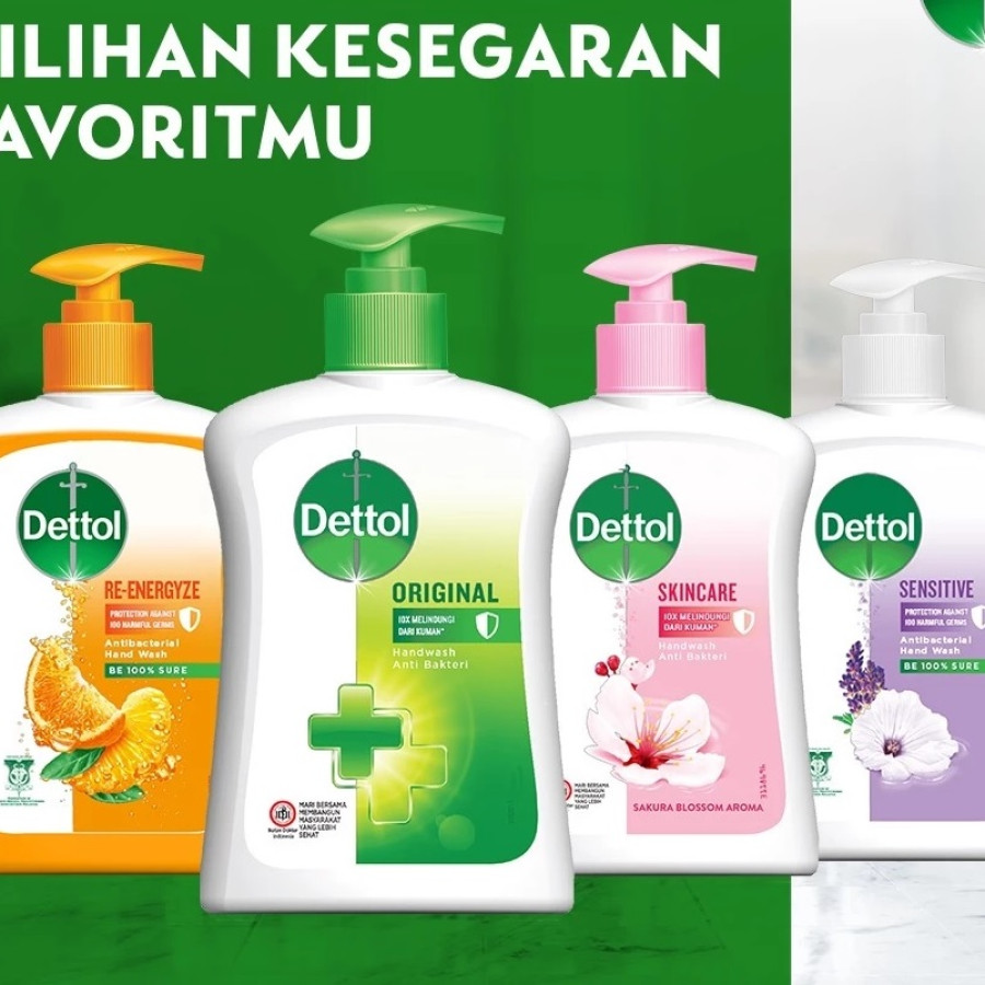 Dettol Sabun Tangan Anti Bakteri Original 400 ml Refill - samping