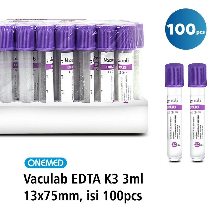 Onemed Vaculab 3 ml EDTA K3 PET Plastik ecer