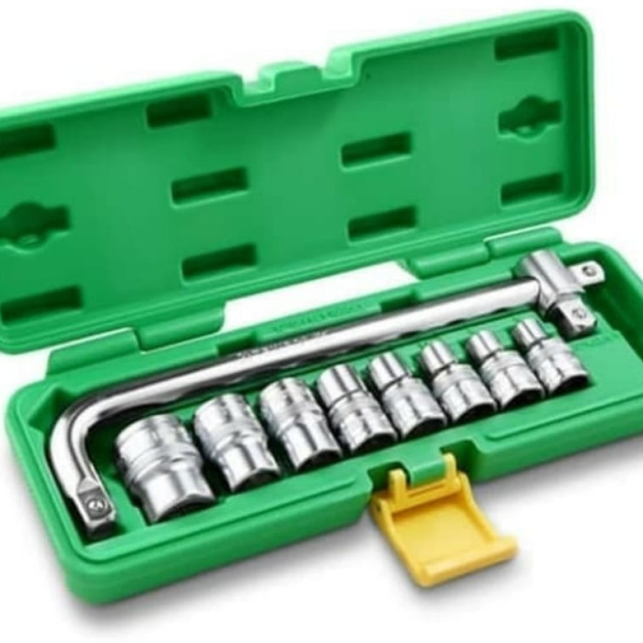 Kunci Sok Set Tekiro 10 pcs 8-24 Box Plastik / 10pcs 8mm - 24mm - 6PT - depan