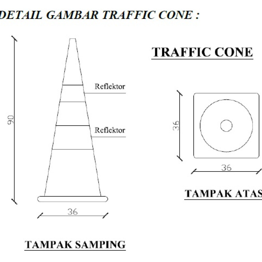Pengadaan Traffic Cone - depan
