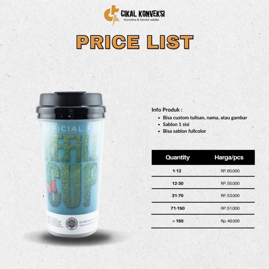 TUMBLER INSERT PAPER PREMIUM FREE CUSTOM - detail