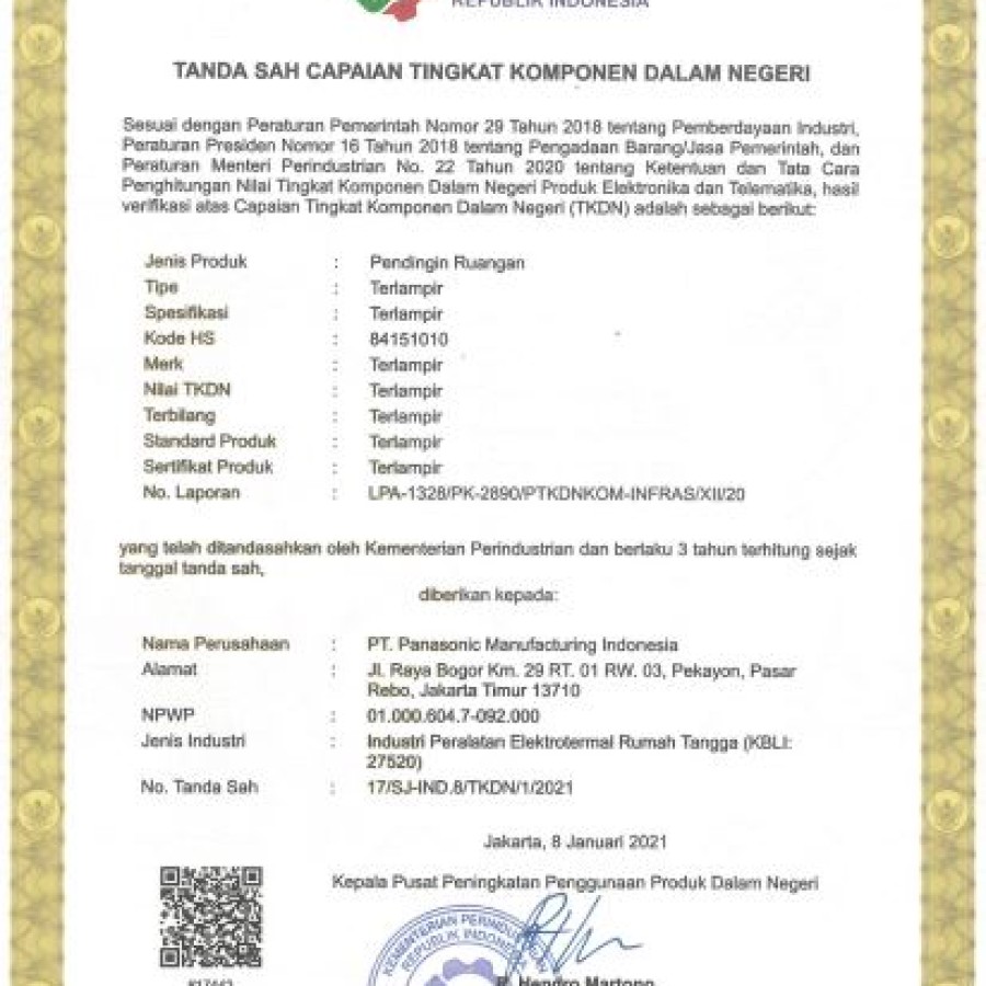 PANASONIC AC Deluxe Standard 2.5 PK CS/CU-PN24WKJ - depan
