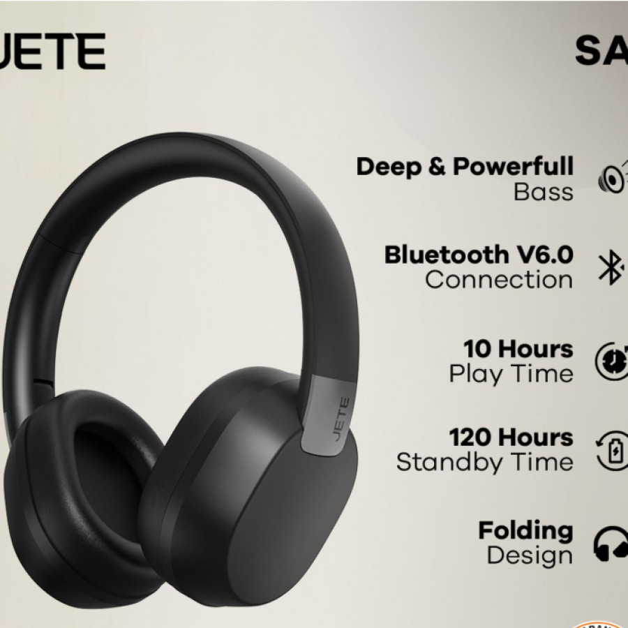 Headphone JETE SA2 Headset Bluetooth Super Bass Hi-Res Noise-Cancellation Earphone Gaming Wireless - utama