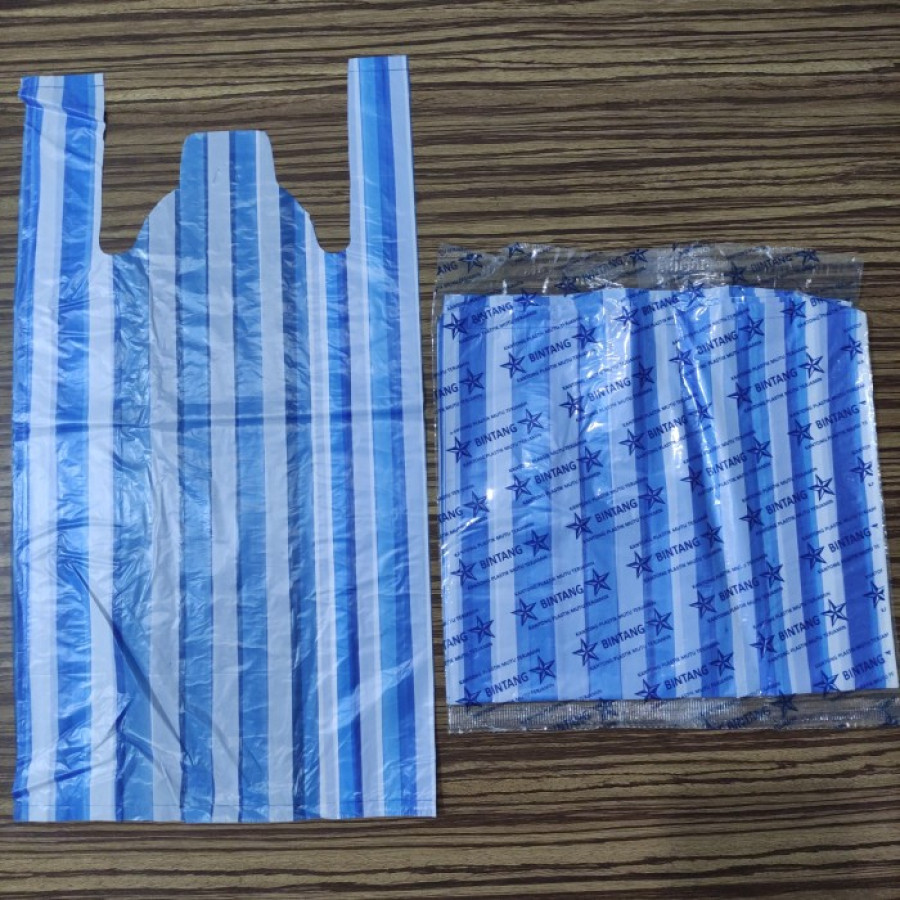 Plastik Kresek Biru Putih