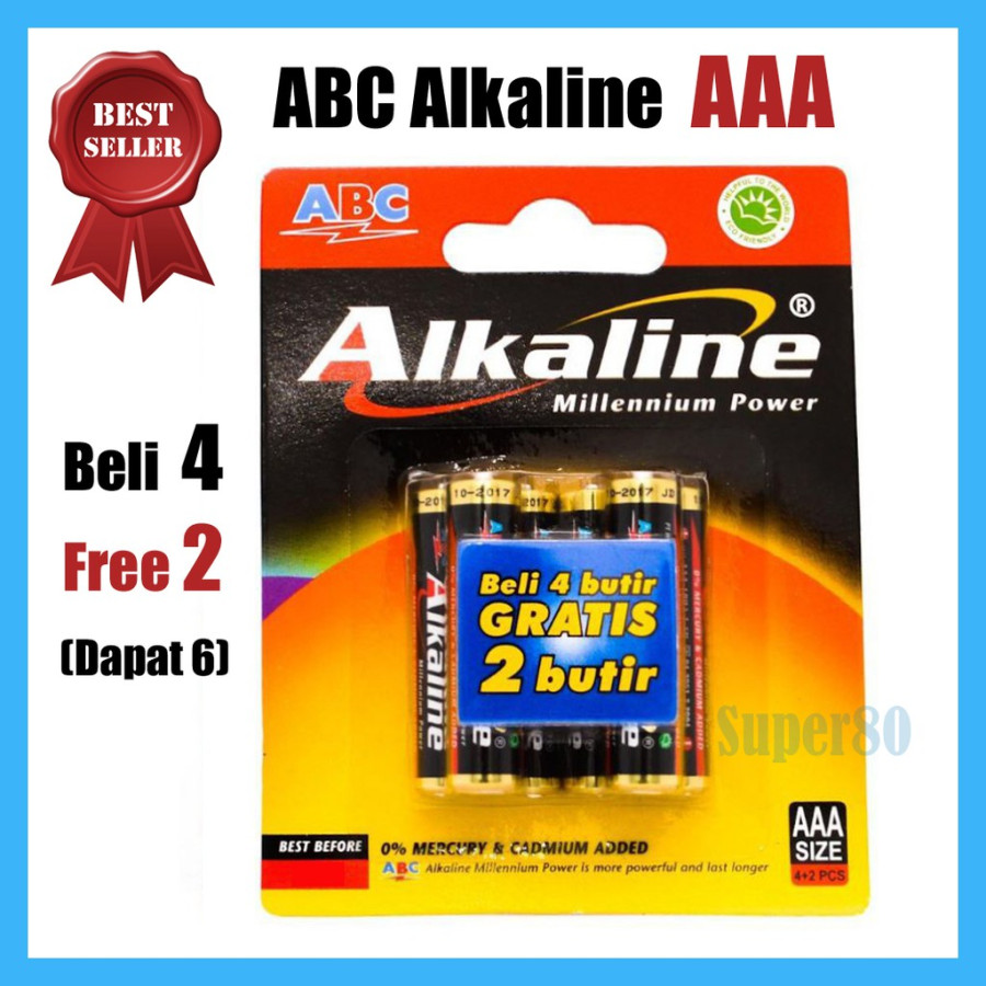 batrai alkaline AAA isi 4
