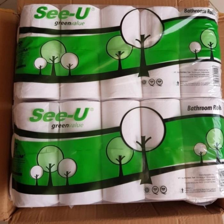 Tissue See U Bathroom Core 215 Sheets/Tisu Gulung 1 ctn isi 100 roll - utama