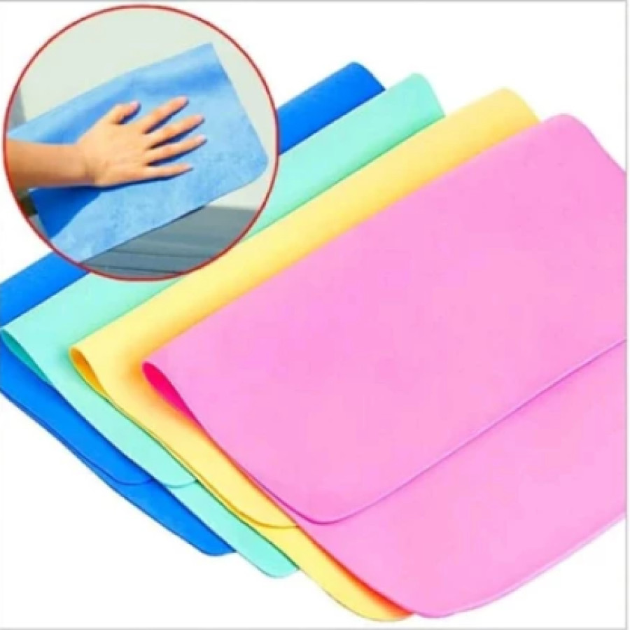Kanebo Besar Kain Lap Serat Sintetis Polos Cuci Mobil Murah 32 x 37 CM - depan