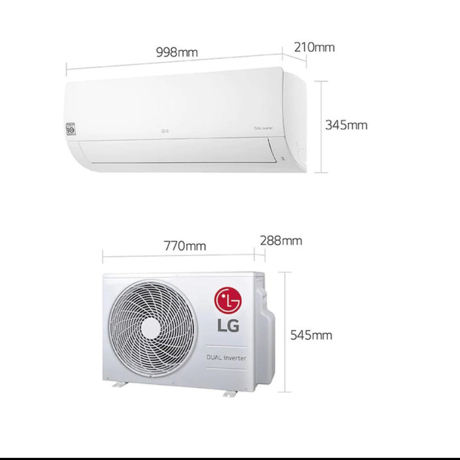 AC split kap 2 PK merk LG type T19EV4 - depan