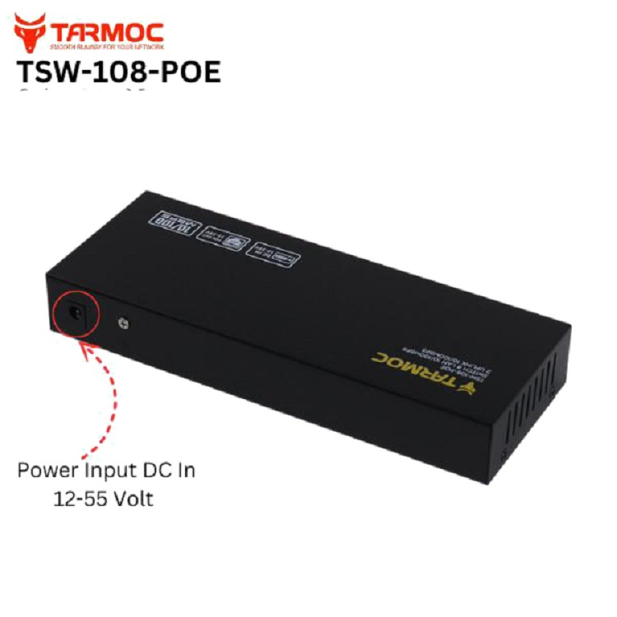SWITCH POE TARMOC TSW-108 8 PORT - depan