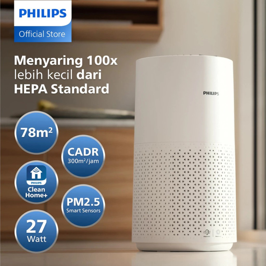Philips Air Purifier 1000i Series AC1715/20 - Air Purifier NanoProtect HEPA, Jangkauan Terluas - depan