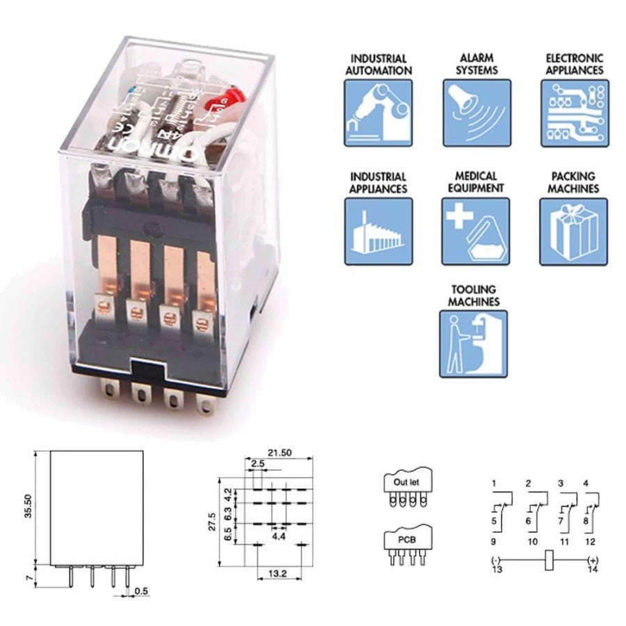 RELAY MY4 12V MY4N 24V MY4-N 220V 14 PIN OMRON - samping